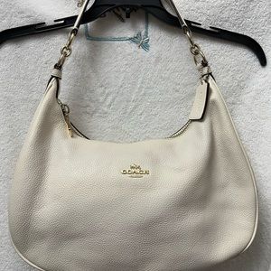 Coach White Pebble Leather Harley Hobo Bag
